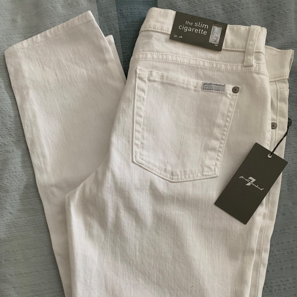 7 For All Mankind White Jeans Sz 30